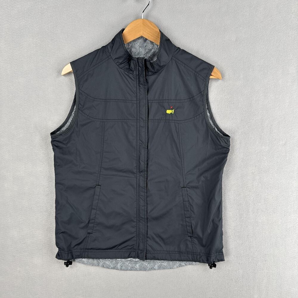 Masters Golf Vest Mens Large Gray Reversible Augusta National Zip Magnolia Lane
